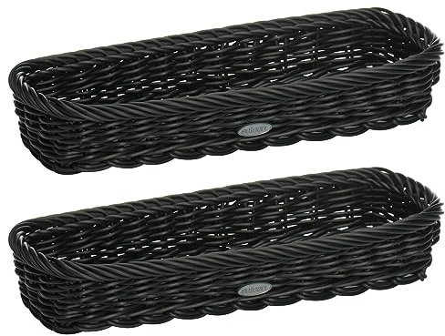 Westmark 2 Besteck-Körbe, geeignet für Hotel und Gastronomie, Rechteckig, je ca. 28 x 11 x 5 cm, Synthetikfaser, Saleen-Edition, Schwarz, 020169191E3