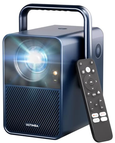 ULTIMEA Beamer 4K Android TV 11.0, True 4k Heimkino Beamer 1000 ASIN-Lumen, 20W, Dolby Audio, Beamer Outdoor Native 1080P, Smart Beamer, WLAN, Bluetooth, Autofokus, Tragbarer Projektor, Poseidon E40