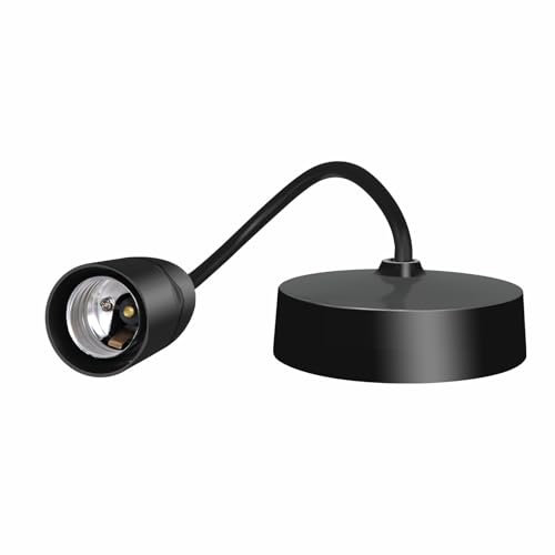 Caldarax Ceiling Pendant Light Fitting, E27 Lamp Holder, 6”(150mm), Black Plastic Light Bulb Holder, Ceiling Rose for Kitchen Island Living Room Bedroom Dinning Room Lightings