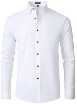 Casey Kevin Chemises pour Hommes Habillées Business Formelle Chemise Boutonnées Manches Longues Casual Regular Fit
