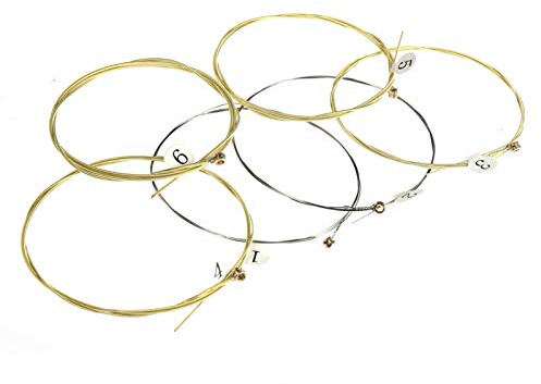 Gitarren Akustiksaiten, Gitarrensaiten Set, Gitarrensaiten Nylon, Premium Stahl Phosphor Bronze Sechs Saiten Set für Westerngitarre und Akustikgitarre Plektren Extra hohe E Saite