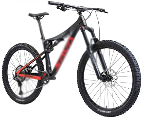 LXHAHQ Bike Mountain Bike Carbon Frame Mountainbike Med Dual Double Suspension Soft Tail Mtb