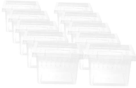 COLLBATH Box Mit Deckel 12st Futterbox Für Reptilien Gehege Reptilienkäfig Multi Mini-terrarium Transportbehälter Für Schildkröten Tarantula-tank Spinnenzuchthaus Haustier Fisch Faunarium Weiß Plastik