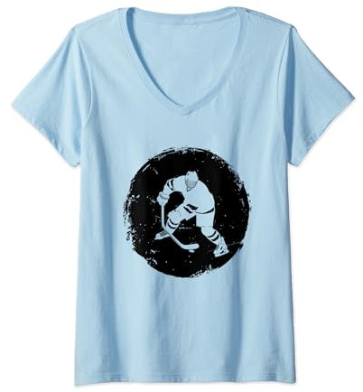 Damen Eishockeyspieler Skizze Eissport Eishockeyfeld T-Shirt mit V-Ausschnitt