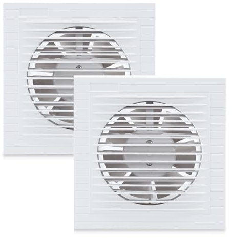 Eulenke Wandventilator mit 100 mm Abluftventilator Durchmesser Abluftventilator Steuerung ausgestattet Luftdurchsatz und geringem Geräuschpegel Wandmontage Leiser Rücklaufklappe geeignet für Bäder