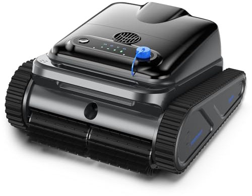 Robot Piscine, Aspirateur Piscine sans Fil, pour piscines enterrées, Nettoyage des parois, 130min d'autonomie de Batterie, Planification Intelligente de l'itinéraire, pour Les piscines jusqu'à 200㎡.1