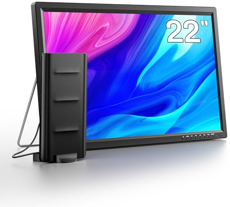 Desobry 22 Pouces Mini TV 1080P avec entrées HDMI/USB/AV, Petit téléviseur avec Antenne et Tuner DVB-T2, Compacte 12V TV pour Cuisine et Camping-Car, ou écran d'ordinateur/Surveillance