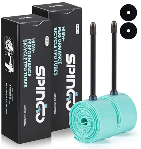 Lot de 2 SPINGO Chambres à air en TPU pour vélo 700C x 23c-32c / 700C x 35c-43c avec valves Presta 48mm/60mm/80mm, Tube de vélo léger, Pneu de Rechange pour Bicyclette
