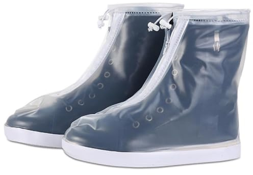 ZYEKIU Surchaussures Lavable Couvre Chaussure Impermeable Surchaussures Impermeables Surchaussure Couvre Chaussures Avec Fermeture Eclair, Antidérapant Réutilisable pour Hommes Femmes (L/38-39)