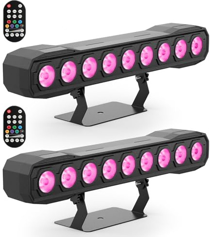 9 RGBW LED Wallwasher scenljus 60 W, spotlight light bar med fjärrkontroll DMX512 Strobe disco festlampor för bröllop utomhus DJ jul 2 st