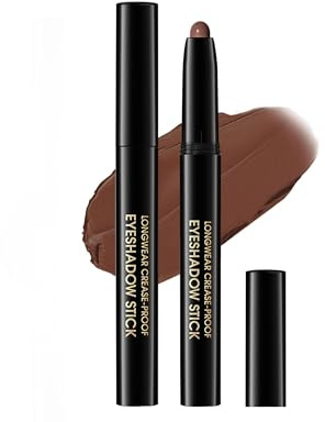Fard a Paupiere Paillette Crayon, Perles de Brun Shimmer Cream Eyeshadow Stick, Marron Pailleté Paupières, Longue Durée Imperméable, Ombre à Paupières Facile à Glider, Cadeau pour Les Femmes-02