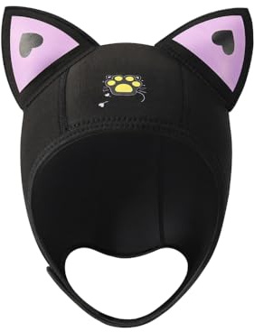 Gorro de natación para hombre y mujer, de neopreno, impermeable, con cierre de , bonito gorro de natación de dibujos animados para verano, invierno, buceo, surf, rafting