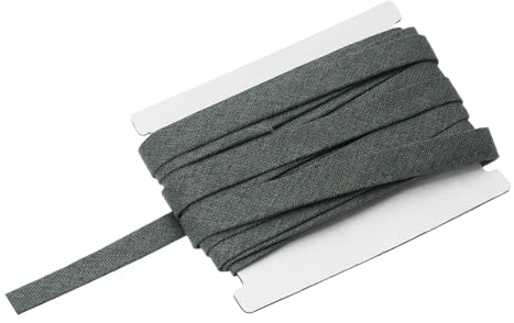 QUARKZMAN Cinta De Sesgo Doble Plegada 1/2 Pulgada X 6 Yardas Cinta De Algodón Sarga Para Coser Envolver Manualidades DIY Gris
