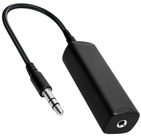 Funver Cavo jack da 3,5 mm con isolamento Ground Loop, filtro anti-interferenza per auto, filtro di corrente a guaina isolatore audio contro ronzio, filtro antiinterferenza, per smartphone, PC