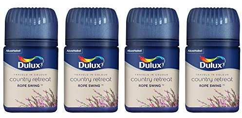 Dulux® Set of 4 Compact Wall Paint - Rope Swing Cream, Matt Finish, Acrylic, 50 ml, Washable, Interior, Walls, Up to 13 m² per litre, 2-4 hours drying time