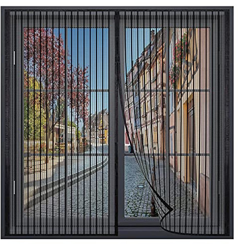 Magnet Fliegengitter Fenster Innen,140x210cm Fliegengitter Schiebetür Insektenschutz faltbar,Einfache Montage Ohne Bohren,Für Fenster Türen