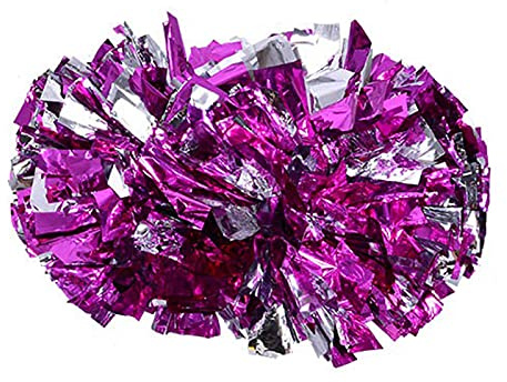 QITERSTAR Cheer Pom Poms, Cheerleading Pom Poms 8 Colors Cheerleading Poms for Sporting Events Cheer Ball Games Dances (Rose and Silver)