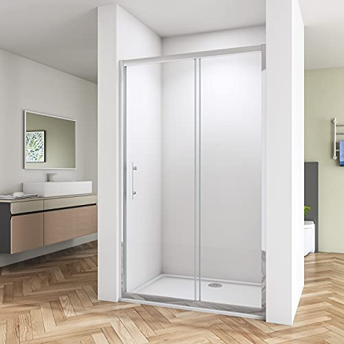 Huiyang 1700mm Sliding Shower Door 6mm Safety Tempered Glass Reversible Bathroom Shower Enclosure Cubicle