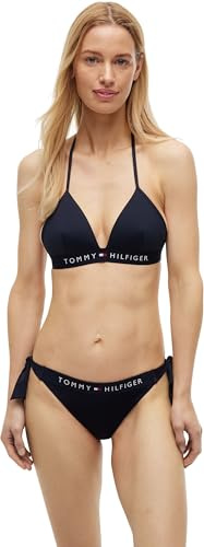 Tommy Hilfiger Damen Bikinihose Seitliche Schnürung Side Tie Cheeky Sport, Blau (Desert Sky), L