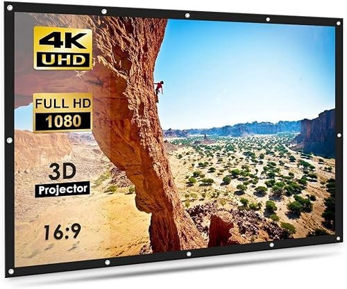 100 inch Projector Screen 16:9 HD Foldable for Home Theater Cinema Indoor Outdoor