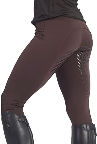 Womens Riding Tights Horse Riding Leggings Ladies Girls Riding Tight Silicone Knee Patch With Phone Pockets Jodhpurs /Gym/Yoga Leggings (as8, waist, numeric_28, regular, regular, BROWN, Skinny)