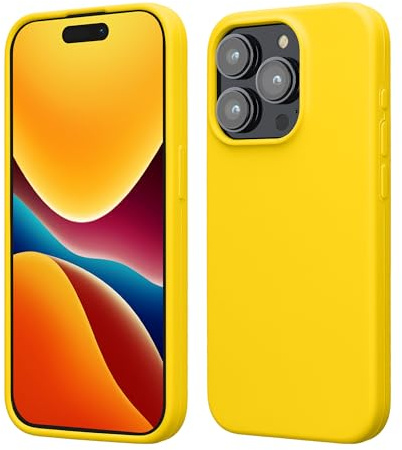 kwmobile Fodral kompatibelt med iPhone 15 Pro Fodral - Tunt mobilskal i silikon - Stötsäkert mobilskal med mjuk yta - Radiant Yellow