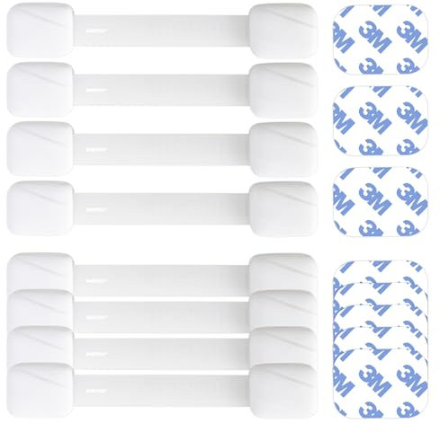 BABYGO® BABYGO® Premium Kindersicherung für Schrank, Schubladen und Kühlschrank | 8 Stück Schrankriegel, Schubladensicherung für Baby und Kinder | Unsichtbar, Schwarz