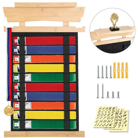 SUMNACON 10 Gürtel, Kampfsport-Gürtel, Display-Halter, Karate-Taekwondo-Gürtel-Organizer, Wand, Kampfsport-Gürtel, Medaillen-Display-Halter mit Halterung für Kampfsport-Karate-Lerner (ohne Gürtel)