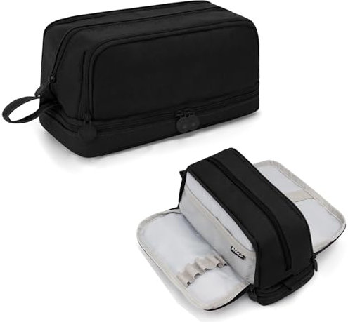 NEWUPZSI Federmäppchen schwarz 3+1 Fach Große Federtaschen 4 Fächer Teenager Pencil Case Mädchen Mäppchen Etui Stifte Kapazität für Schule