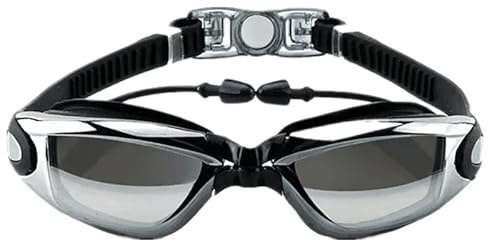 ARIATI Swimming Goggles, Swim Goggles attached Ear Plugs for Men Women And Kisds 8+ - No Leaking, Anti Fog, UV Protection - Storage Case, Nose Clip and Earplugs