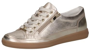 Caprice Baskets Basses Femme en Cuir avec Fermeture éclair, Métallique (Platin Metal.), 40 EU