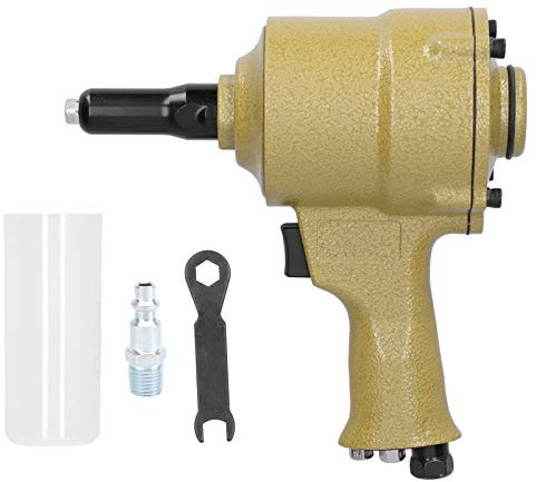 Pneumatisk Luftnitare Nitande Dragtång Gun Dra Nitar Avdragarmaskin för Nitar, Stålspik och Aluminiumspik, Steglös Hastighetsreglering med CW och CCW Switch (amerikansk stil)