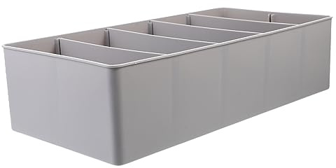 Lurrose Bandeja Del Cajón De Gris De 5 Compartimentos Para Almacenamiento De Monedas y Billetes, Organizador Práctico Para Oficina y Escritorio