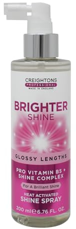 Creightons Professional Brighter Shine Heat Activated Styling Spray 200ml | Hair Shine with Pro Vitamin B5 & Amino Acids | Heat Activated for Radiant, Glossy Hair