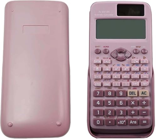 FX-991EX Wissenschaftlicher Taschenrechner, multifunktional, wissenschaftlich, 552 Funktionen, 10+2 Displays, ideal für Schüler und Lehrer, Büro, Rosa