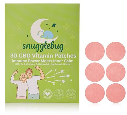 SnuggleBug® CBD Balance + Vitamins Patch – 30-Day Supply | Plant-Based Transdermal Support | CBD, Vitamins D & C, Magnesium & Zinc | for Calm, Focus & Balance | Vegan, Non-Habit-Forming | Pack of 1