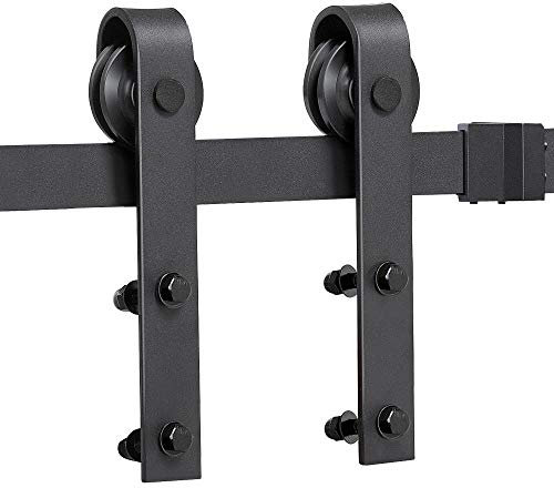 Yaheetech 8ft / 244 cm Quincaillerie Kit de Rail Hardware Porte Coulissante Ensemble Industriel pour Porte Rail Porte Coulissante Suspendue