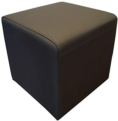 Quattro Meble Dunkelgrau Echtleder Hocker 40x40x40cm Sitzhocker Rindsleder Sitzwürfel Fußhocker Polsterhocker Grau Echt Leder Puff