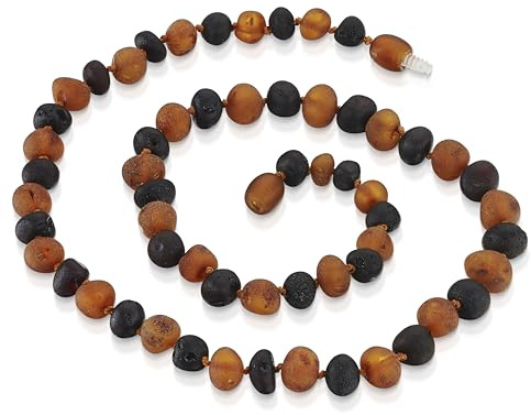 Collier Ambre pour Adulte 50 cm. - 100% Plus Haute Qualite Certifie l'Ambre la Baltique Authentique Collier Perles. Amberta®