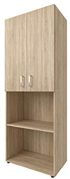 möbelando Kombi Schrank Aktenschrank Standschrank Beistellschrank Regal Büro Trio 22 Sonoma/Eiche