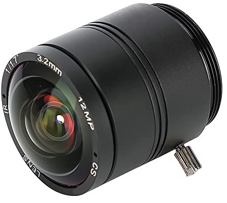 Tangxi Lente de 3.2mm 12MP F1.2 HD CCTV, 3.2mm 12MP F1.2 Cámara de vigilancia Profesional de Montaje CS Lente de Longitud Focal Fija para Lente de CCTV Camera