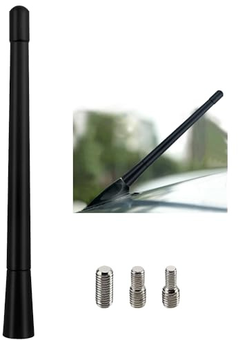 VooGenzek Mini Antena Coche Corta Universal, con 3 Tornillos M4/M5/M6 Universales, para Radio FM/Am