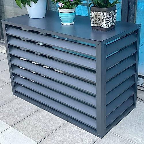 Aluminum Air Conditioner and Heat Pump Cover, Mini Split Air Conditioner Cover for Outside Units, Fence to Hide air Conditioner, Outer Materia, Suitable for Indoor and Outdoor (Color : Gray Flat