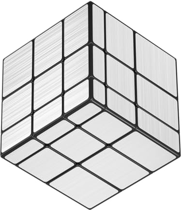 Roxenda Cubo de velocidad de espejo plateado, rompecabezas irregular de 3 x 3 pulgadas, cubo mágico para niños, cubo de rompecabezas secuencial suave de 3 x 3 juguetes para diversión rápida para niños