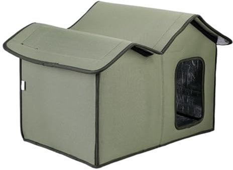 Large Insulated Cat Shelter,Outdoor Cat House Waterproof, Heated Cat House For Outside, Ferral Cat Shelter,Washable Cat Hut For Cat Dog