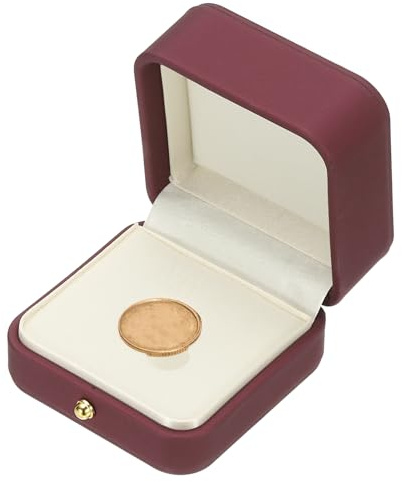PATIKIL Myntpresentationsdisplaybox myntbox myntfodral med mynthållare passar 25 mm mynt för silver dollarsamlare, röd