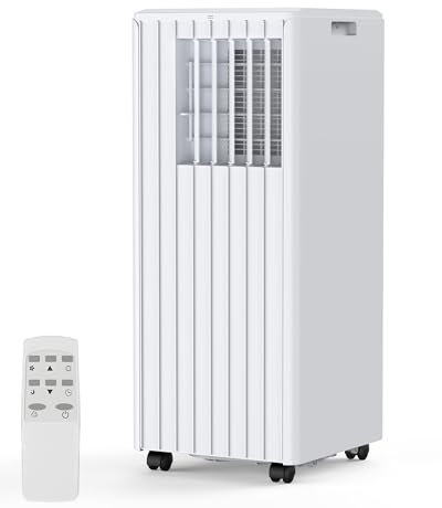 Portable Air Conditioner with 8,000 BTU Cooling Power â 3 Modes (Cool, Dehumidify, Fan) for Rooms Up to 350 Sq.Ft, Includes Remote, 24H Timer & Easy-Install Window Kit
