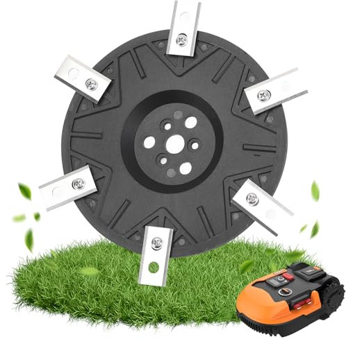 GoldOars Messerscheibe 146mm Mähroboter Messerteller mit 12 Ersatzmesser und Sechskant-Adapter Rasenroboter Drehscheibe Mähteller Kompatibel mit M500/M700/M800/M900/M1000/M1200i/Vision M600