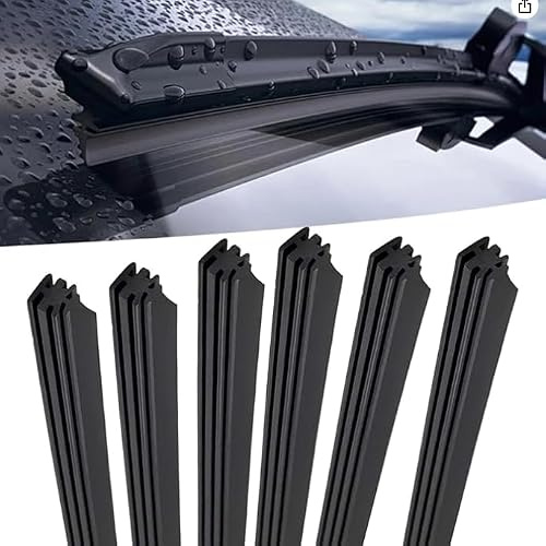6 Piezas Goma Limpiaparabrisas Universal 800mm, Escobillas Limpiaparabrisas Coche de Repuesto, Goma Flexible y Silenciosa para Parabrisas Delantero y Trasero, Fácil Instalación