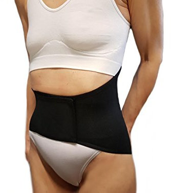 CORSETTO LOMBARE CON SAGOMATURA ADDOMINALE BASSA -Nero, L (87-97 cm.)- Supporto Ortopedico Steccato, Fascia Cintura 4 Stecche, Tutore Schiena, Busto Sostegno Correttore Posturale - UNISEX Uomo Donna